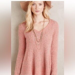 Anthropologie brand Moth pink and gray sweater